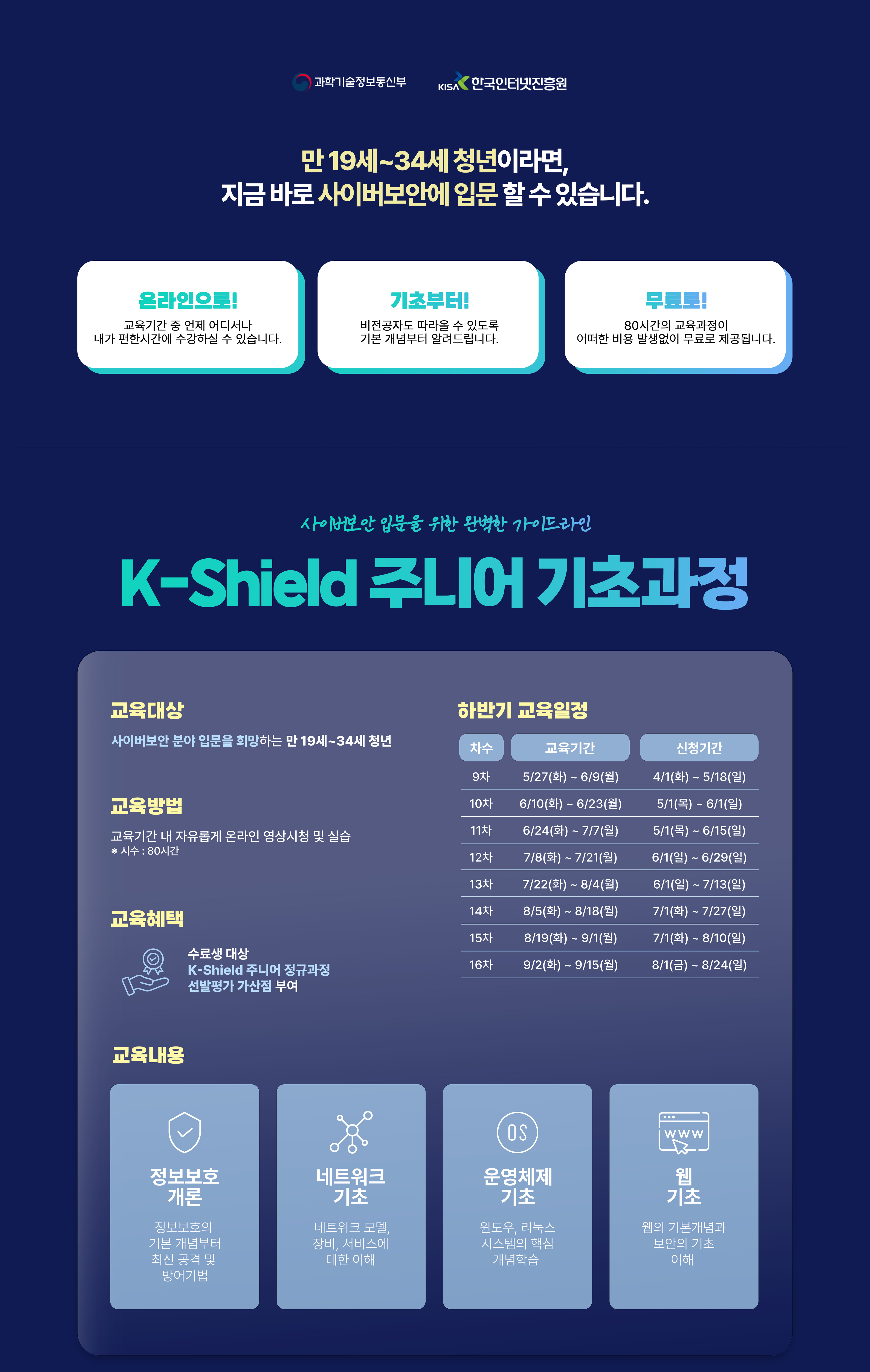 K-Shield 주니어 기초과정 교육 요약 이미지